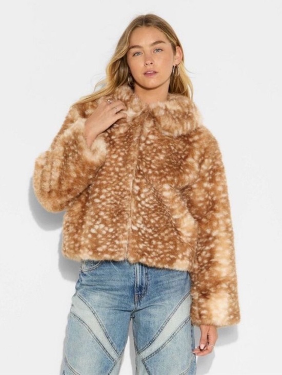 wild fable Jackets & Blazers - Wild Fable Women’s Faux Fur Jacket - Tan Hide Pattern Size XXL NWOT